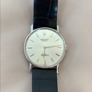 Authentic White Gold Rolex Cellini Crocodile band